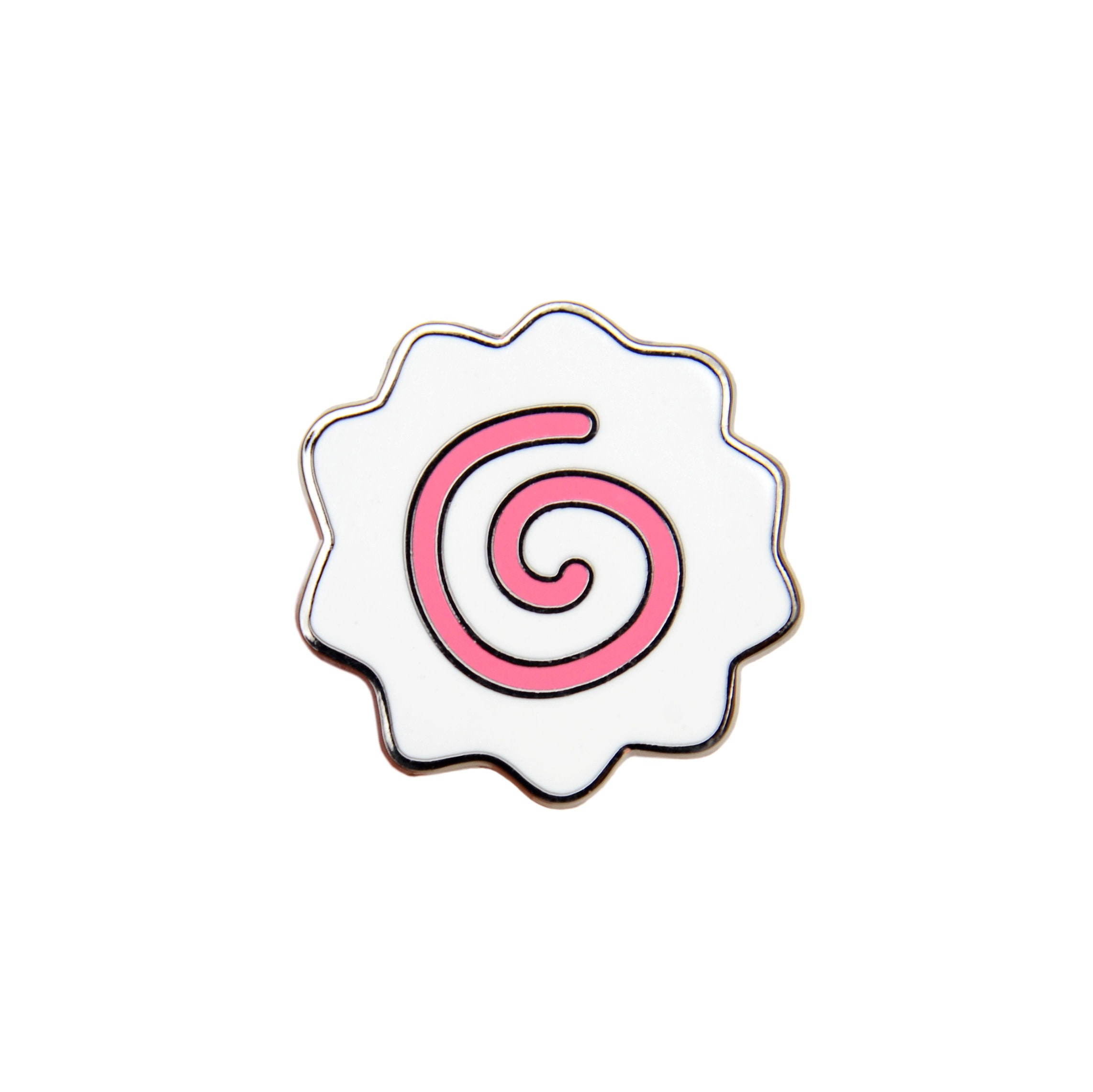 Fishcake Enamel Pin | Cute Hard Ramen Narutomaki Food Adorable Butterfly Clasp Backing Original Design Unique Gift