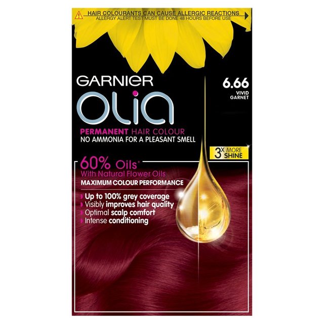 Garnier Olia 6.66 Vivid Garnet Red Permanent Hair Dye