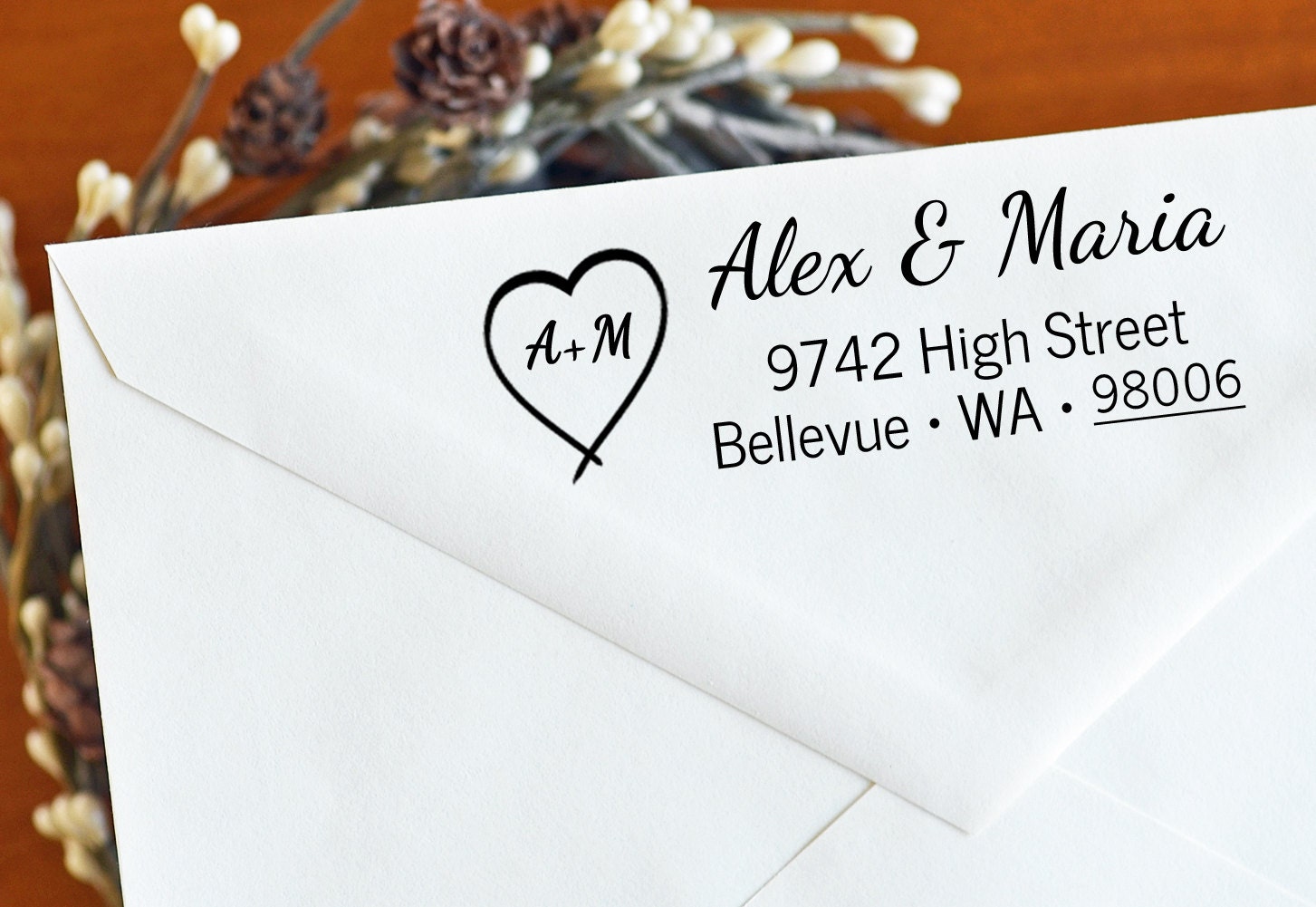 Wedding Address Stamp - For Couples in Love Gift Housewarming