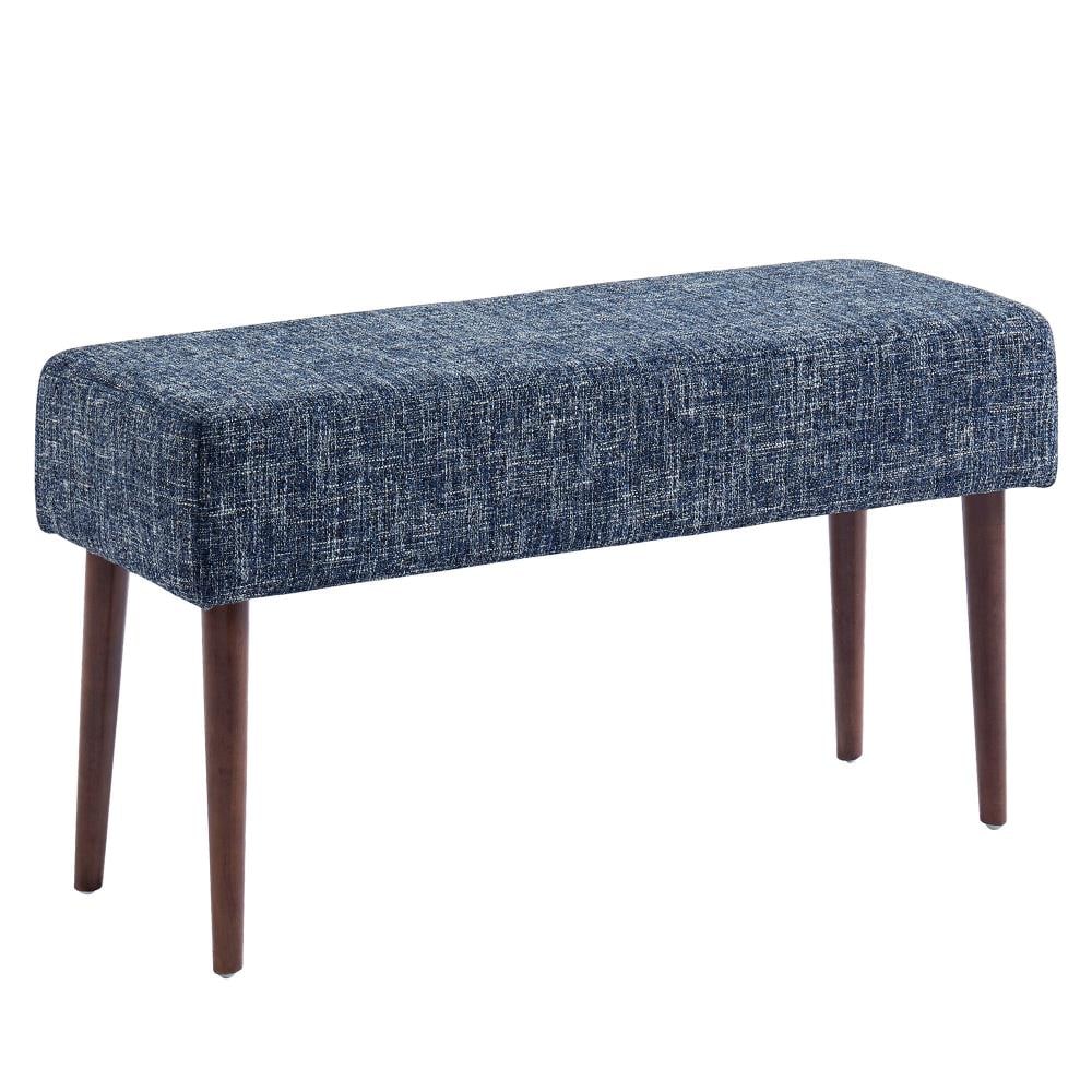 Worldwide Homefurnishings Midcentury Blue Blend Accent Bench Polyester in Brown | 401-194BLU