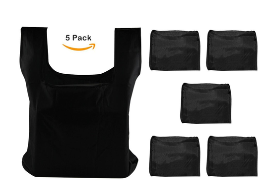 Buy Kiwipi Solid Black Eco-Friendly Reusable Foldable Grocery/Shopping Bag  Set Of 5 online