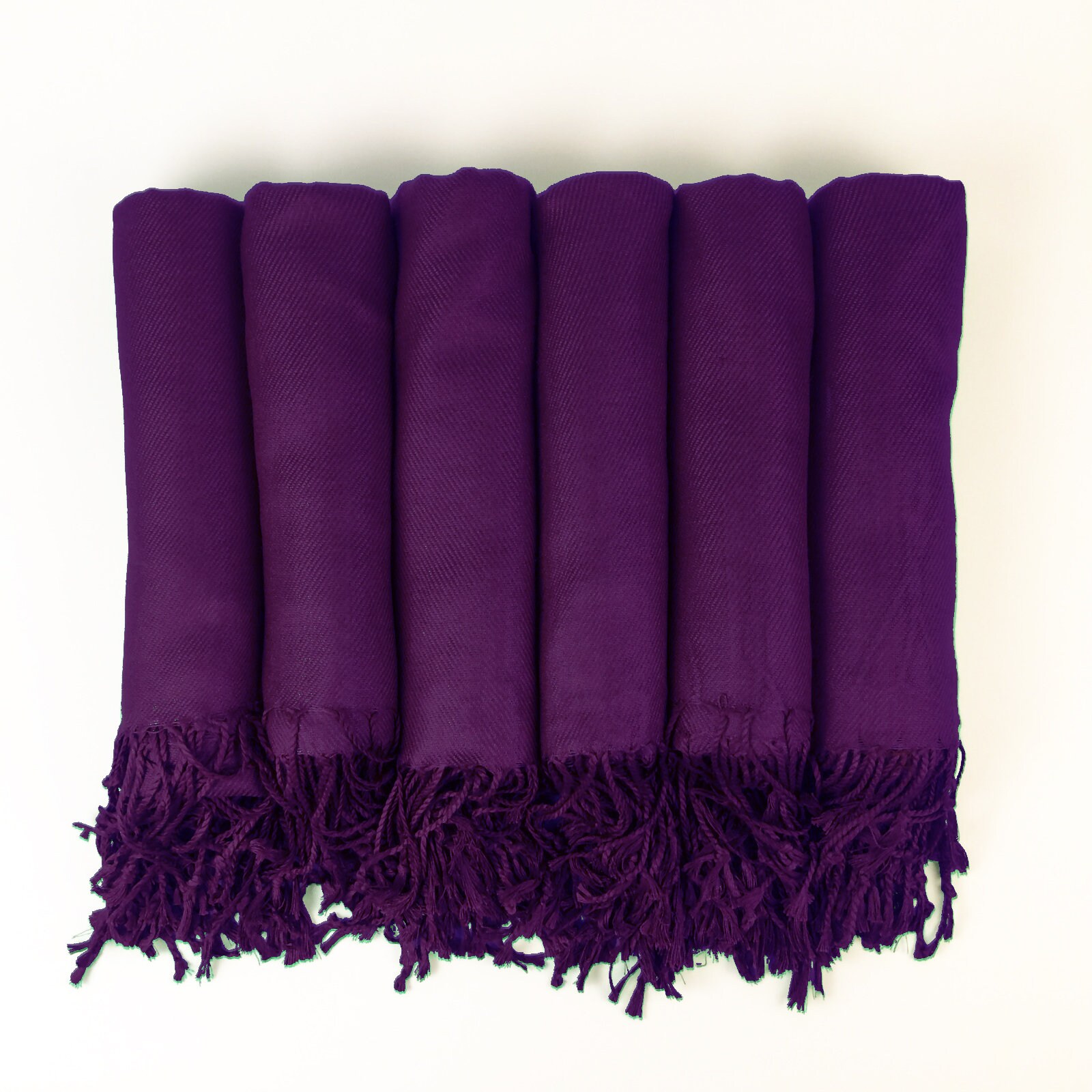 Set Of 2, 3, 4, 5, 6, 7, 8, 9 Or 10 Pashmina Shawls in Violet Purple - Bridesmaid Gift, Wedding Favor Monogrammable