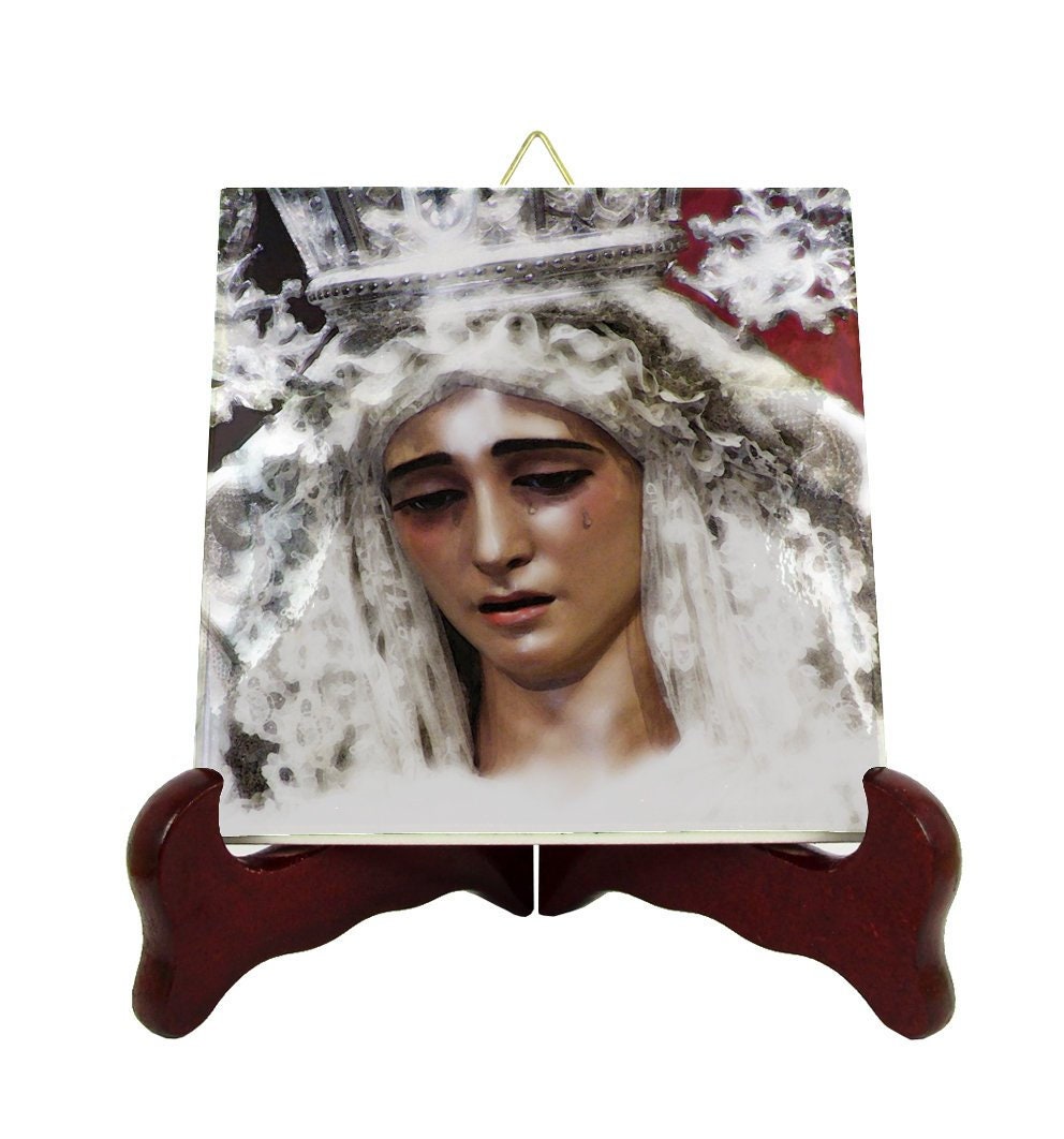 Catholic Gifts - Mary Most Holy Of Peace Seville Religious Icon On Tile Virgin Plaque Pray Catholicism