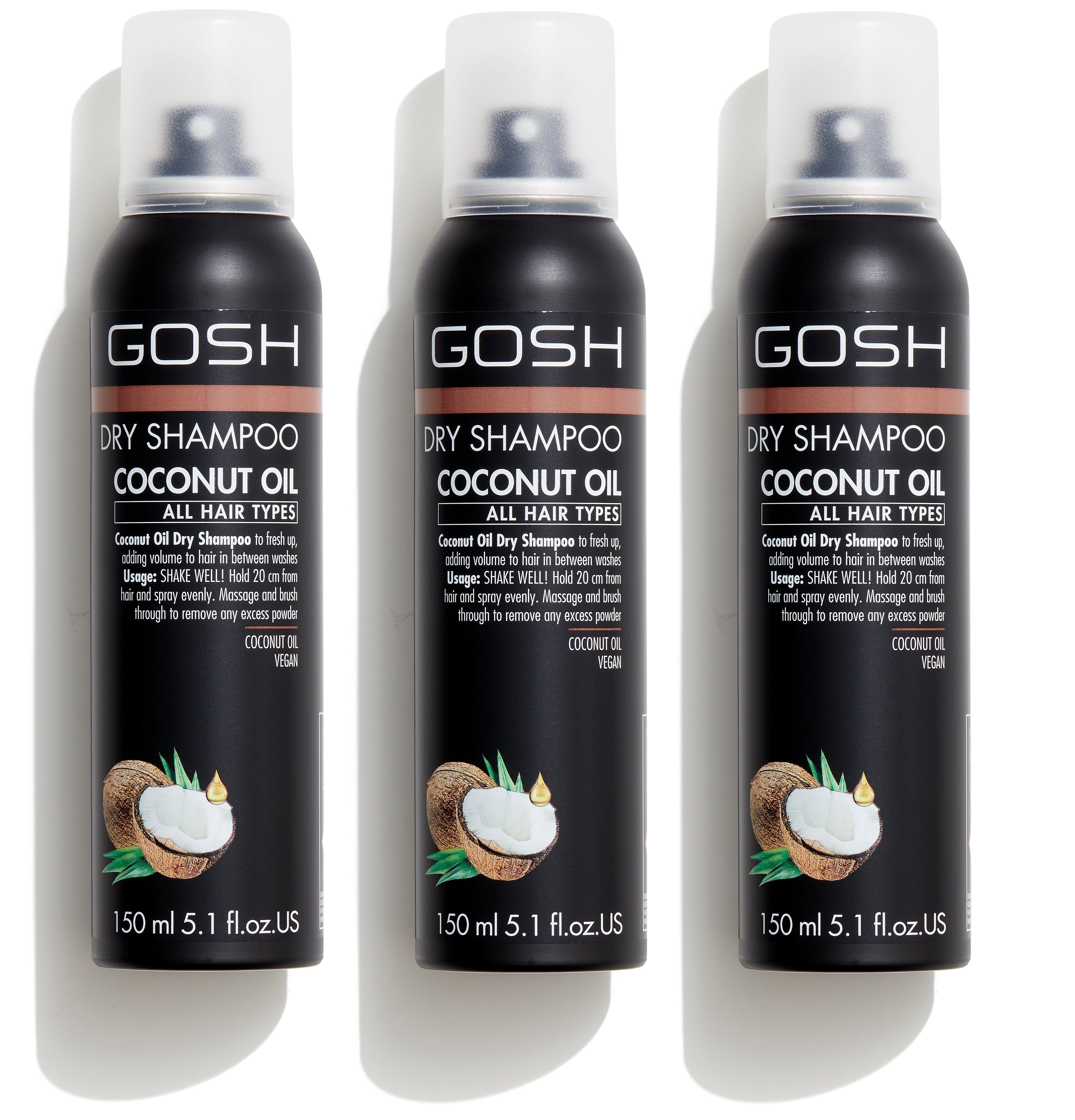 GOSH - 3 x Coconut Oil Dry Shampoo 150 ml