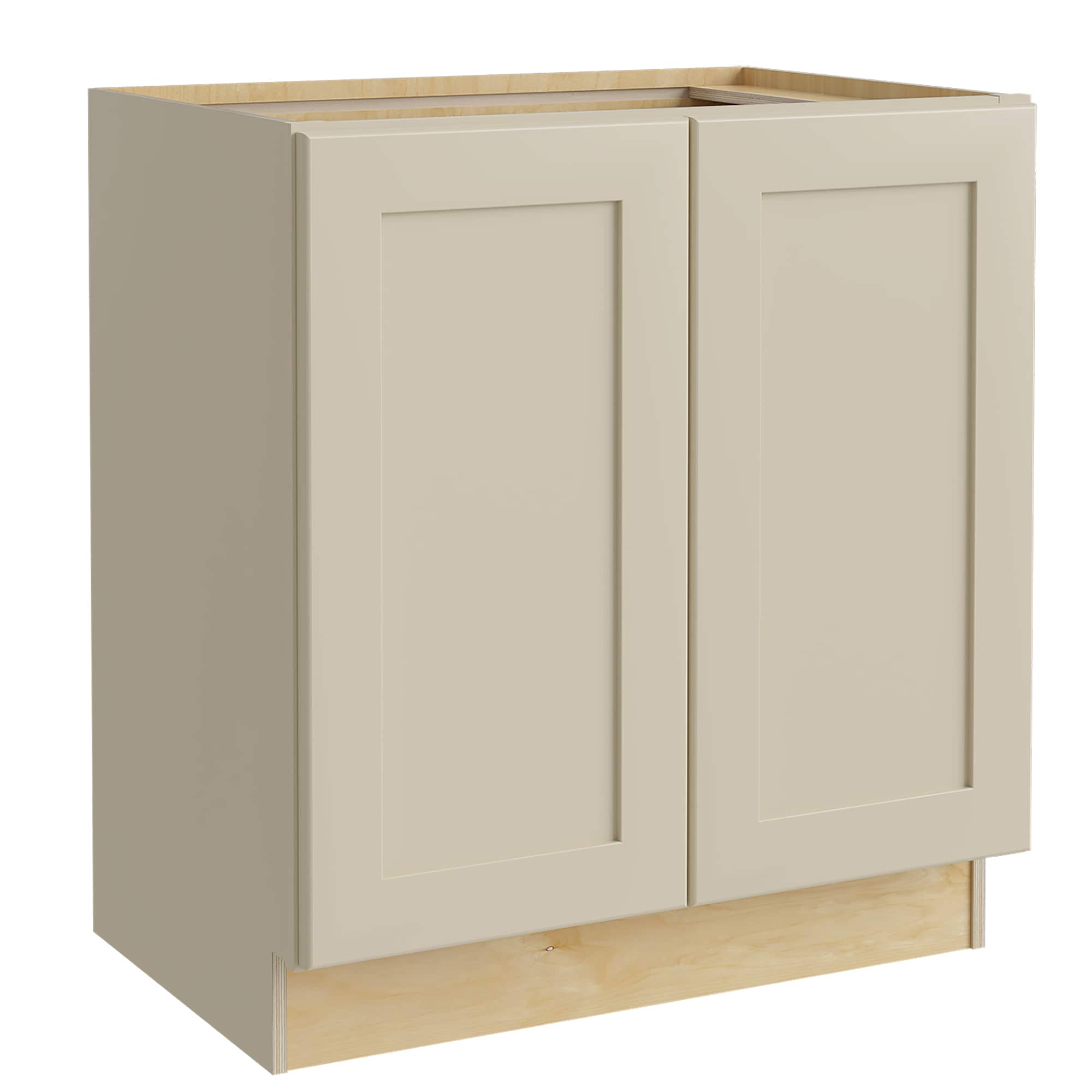 Luxxe Cabinetry 33-in W x 34.5-in H x 24-in D Norfolk Blended Cream Painted Door Base Fully Assembled Semi-custom Cabinet in Off-White | B33FH-NBC