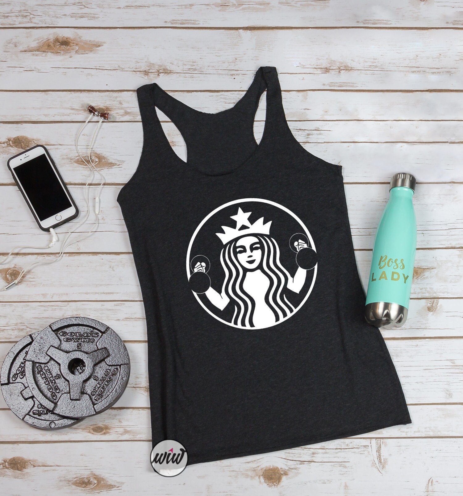 Starbuff Coffee Strong Tri-Blend Tank Top. Workout Tank. Drink Some Coffee. But First Funny Workout. Fitness Pumpkin Spice