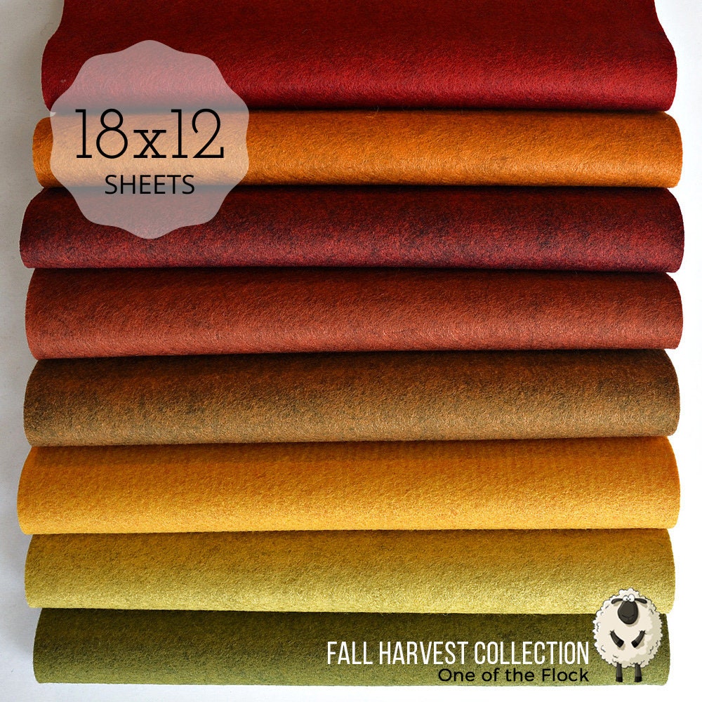 Fall Harvest Felt Collection Wool Blend Sheets Fabric Fall Colors Collections Fell