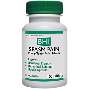 Homeopathic Spasm & Cramp Relief for Menstrual Cramps, Abdominal Bloating & Muscle Spasms (100 Tablets)