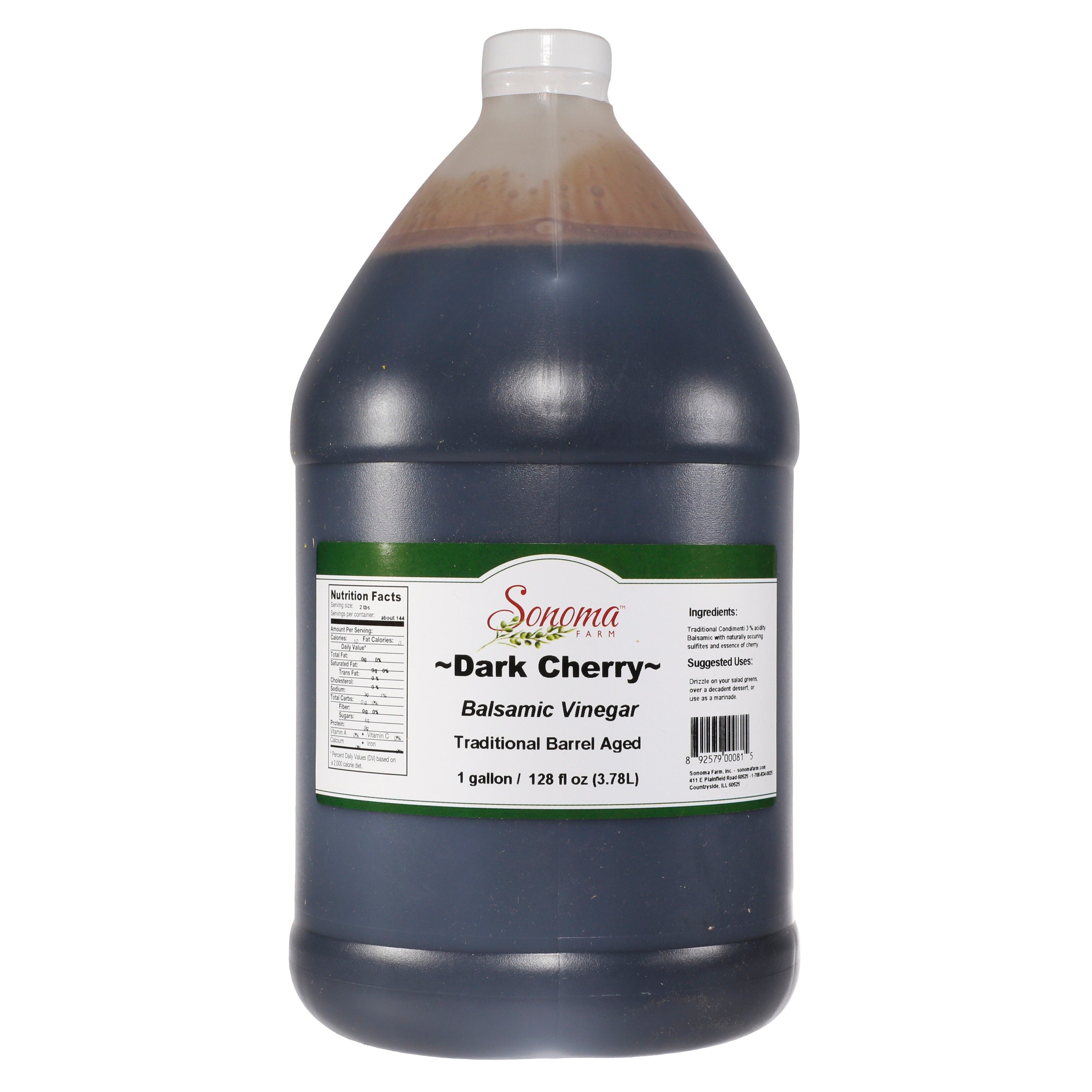 Cherry Balsamic Vinegar Traditional Barrel Aged Bulk 1 Gallon/3.8 Liter -Food Service