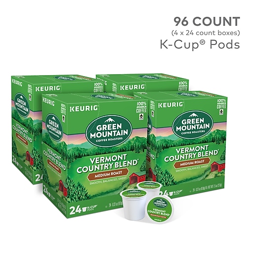 Green Mountain Vermont Country Blend Coffee, Keurig K-Cup Pods, Medium Roast, 96/Carton (GMT6602CT)