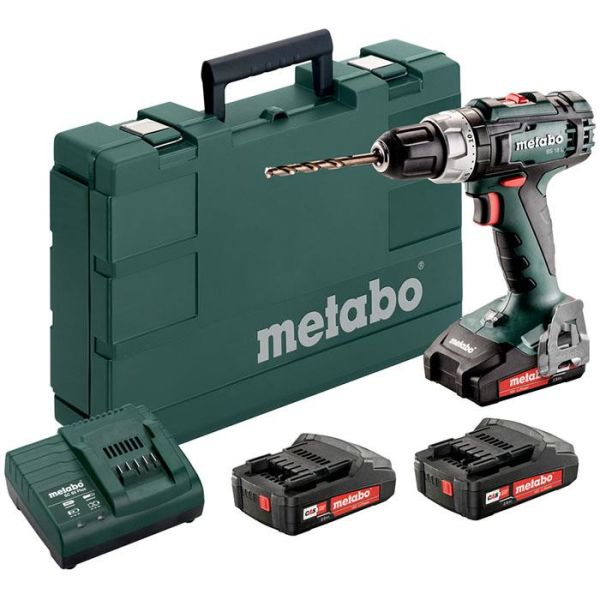 Metabo BS 18 L SET Borskrutrekker med 3 stk. 2,0Ah-batterier og lader