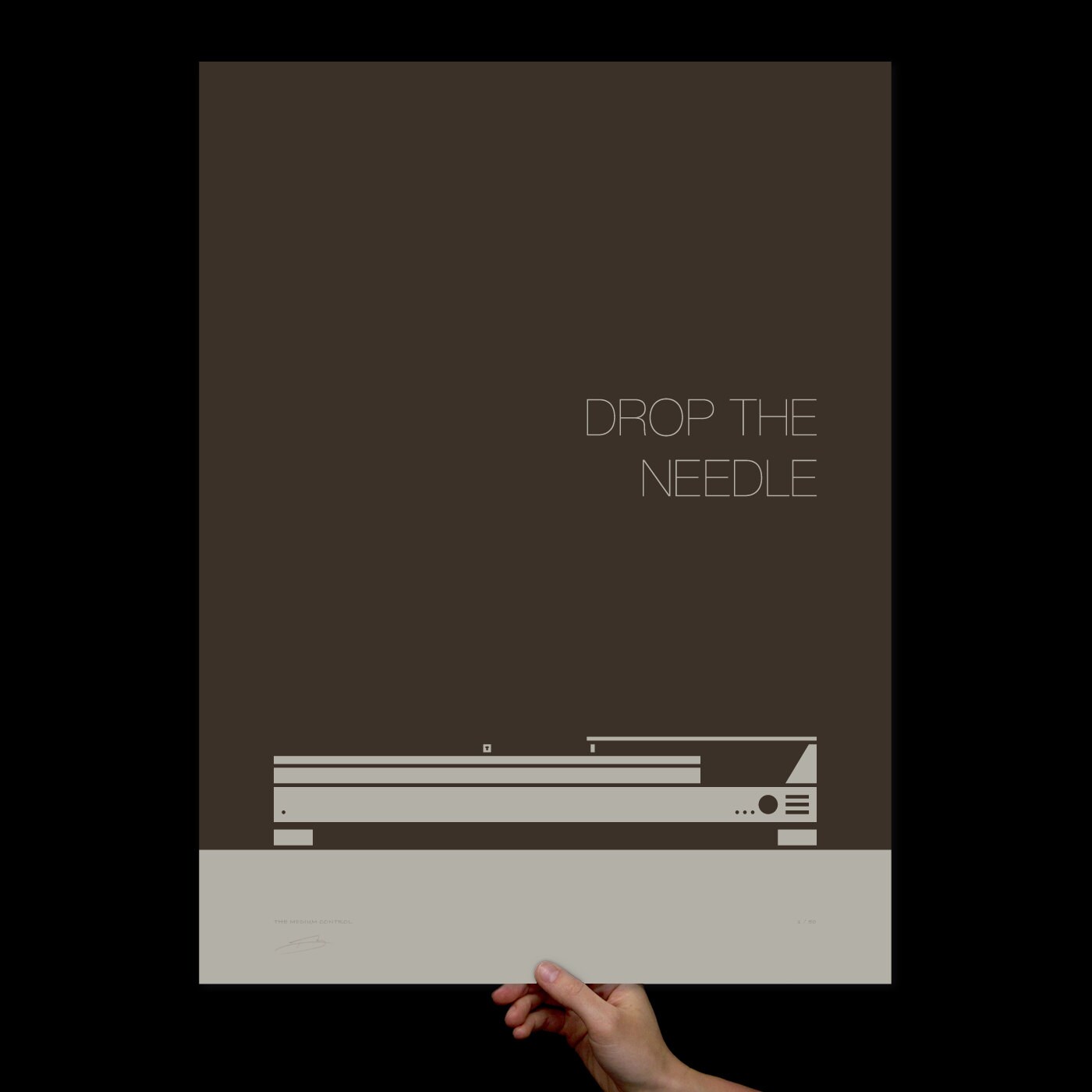 Drop The Needle, Art Print, Screenprint, Typography, Office Art, Living Room Music Poster, Room, Mid Century Modern