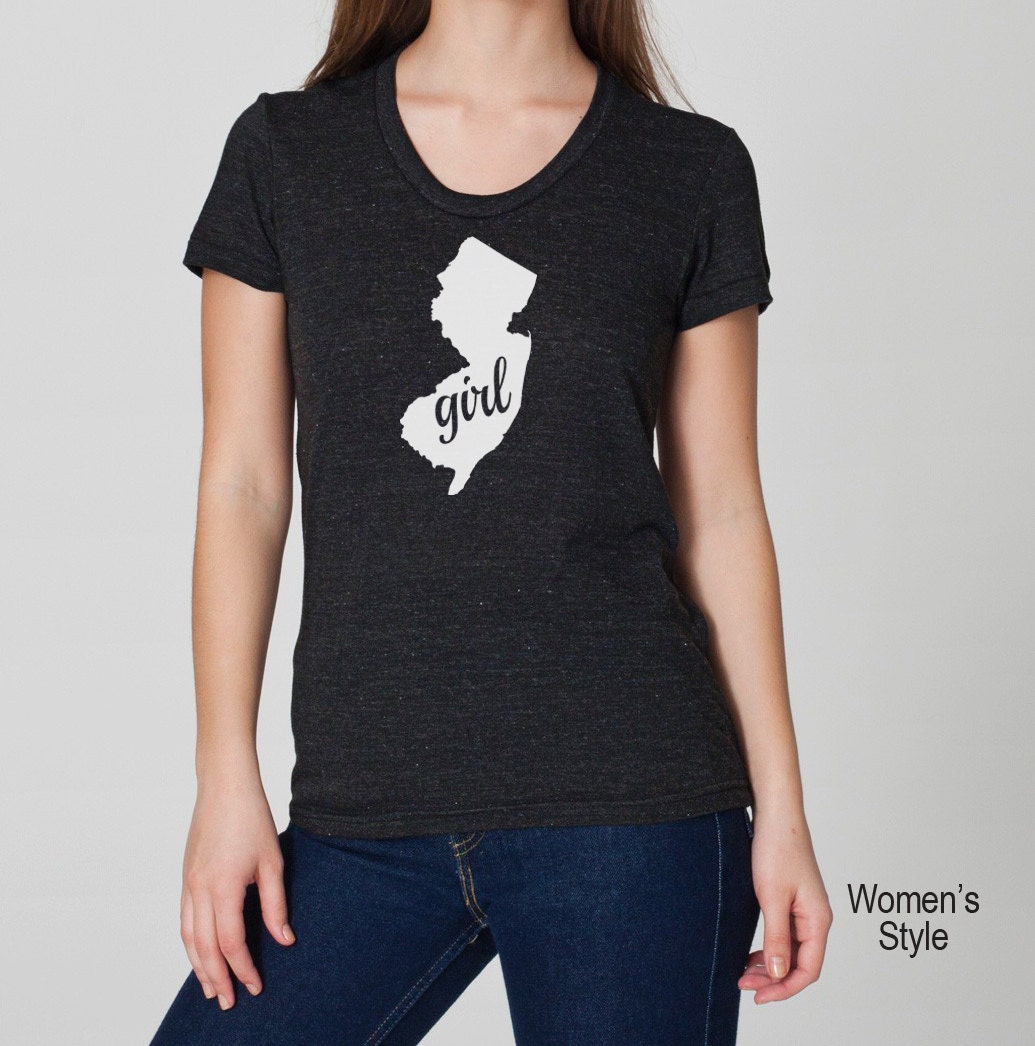New Jersey Girl Tri Blend Track T-Shirt - Unisex & Womens(Juniors Tee Shirts Size S M L Xl