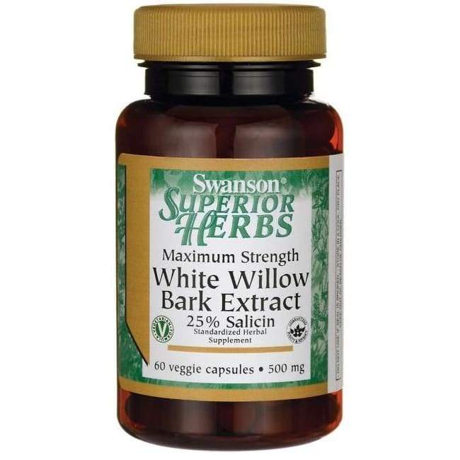 White Willow Bark Extract, 500mg - 60 vcaps