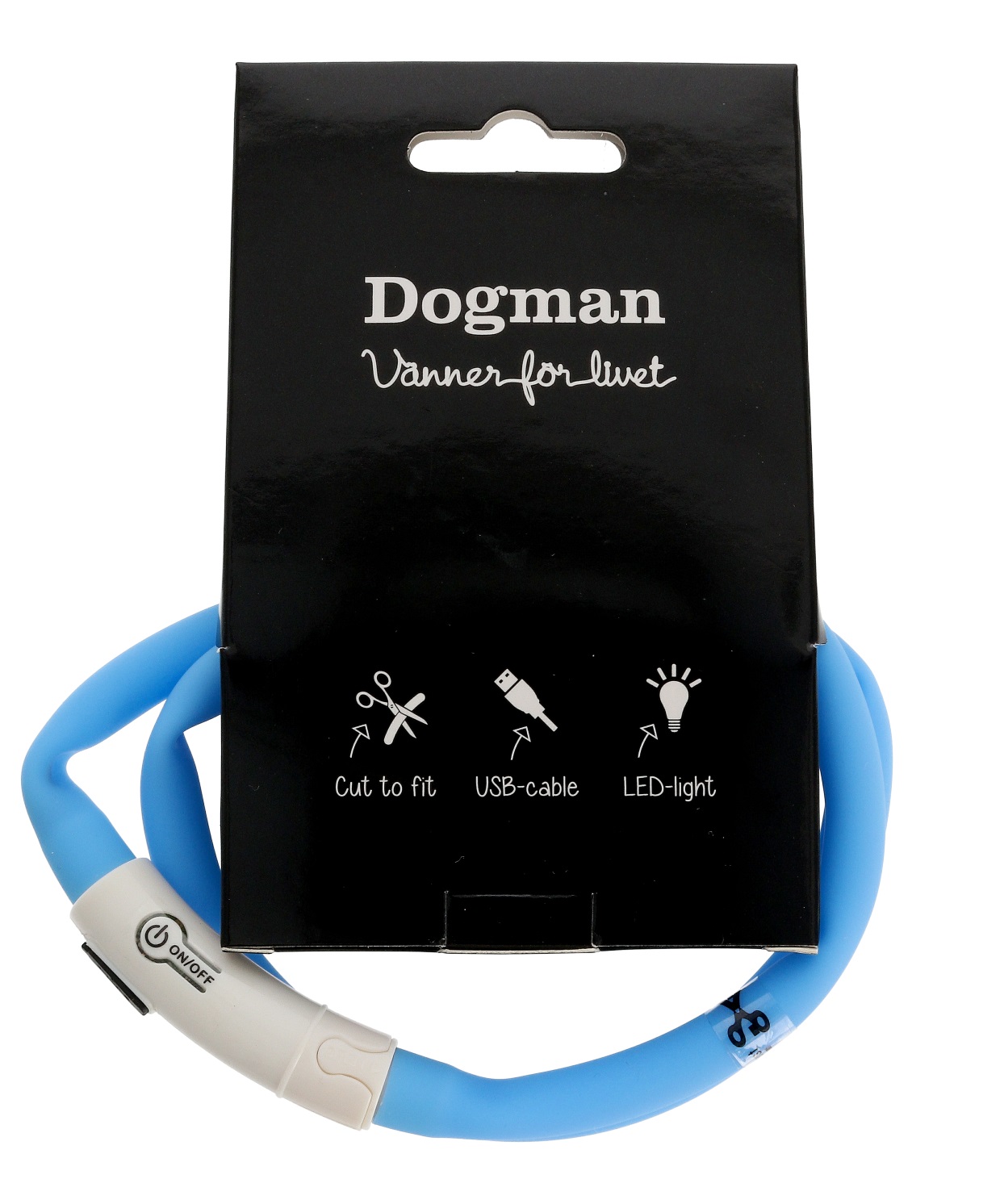 Dogman Blinkhalsband LED Blå 20-65cm