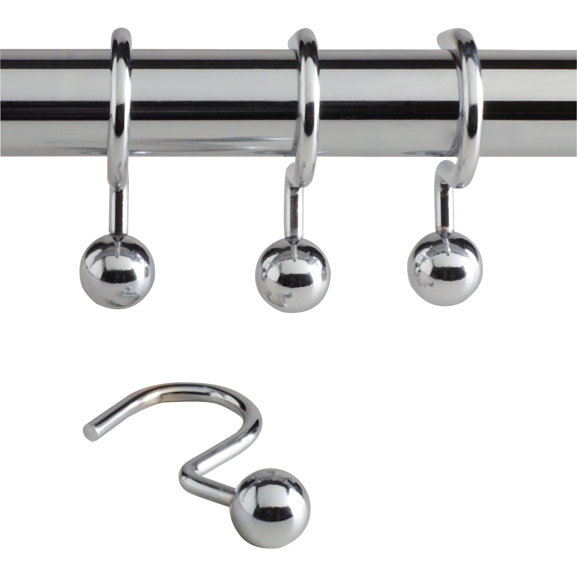 Chrome Ball Hook Shower Curtain Rings, Set of 12 by World Market