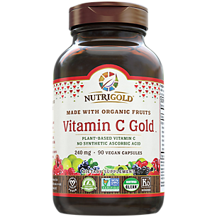 Vitamin C Gold - Made with Organic Berries - 240 MG (90 Plant Capsules)