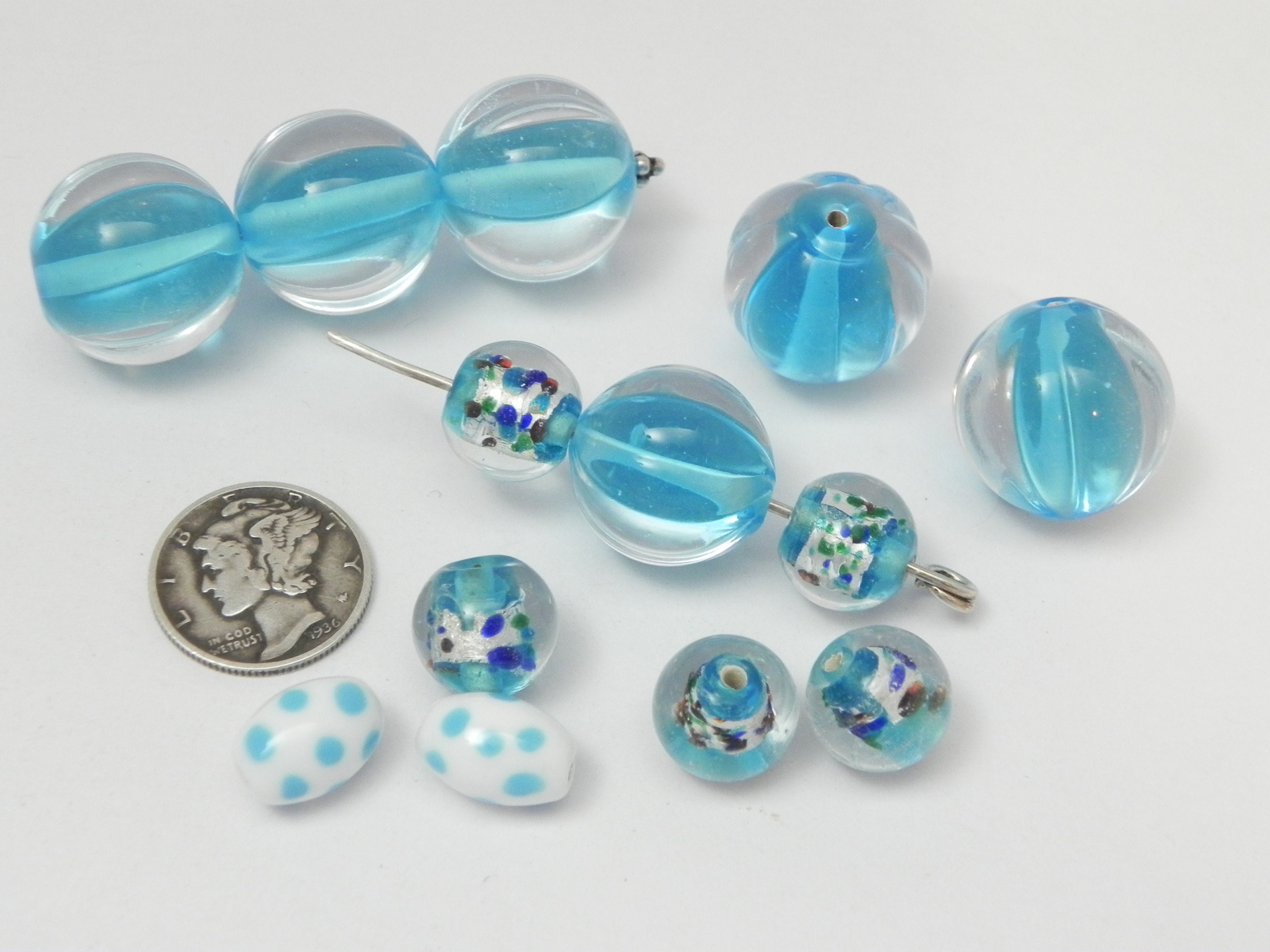 Rock Candy Blend 12mm To 18mm Vintage Wg Glass Lampwork Beads | 14 Pieces
