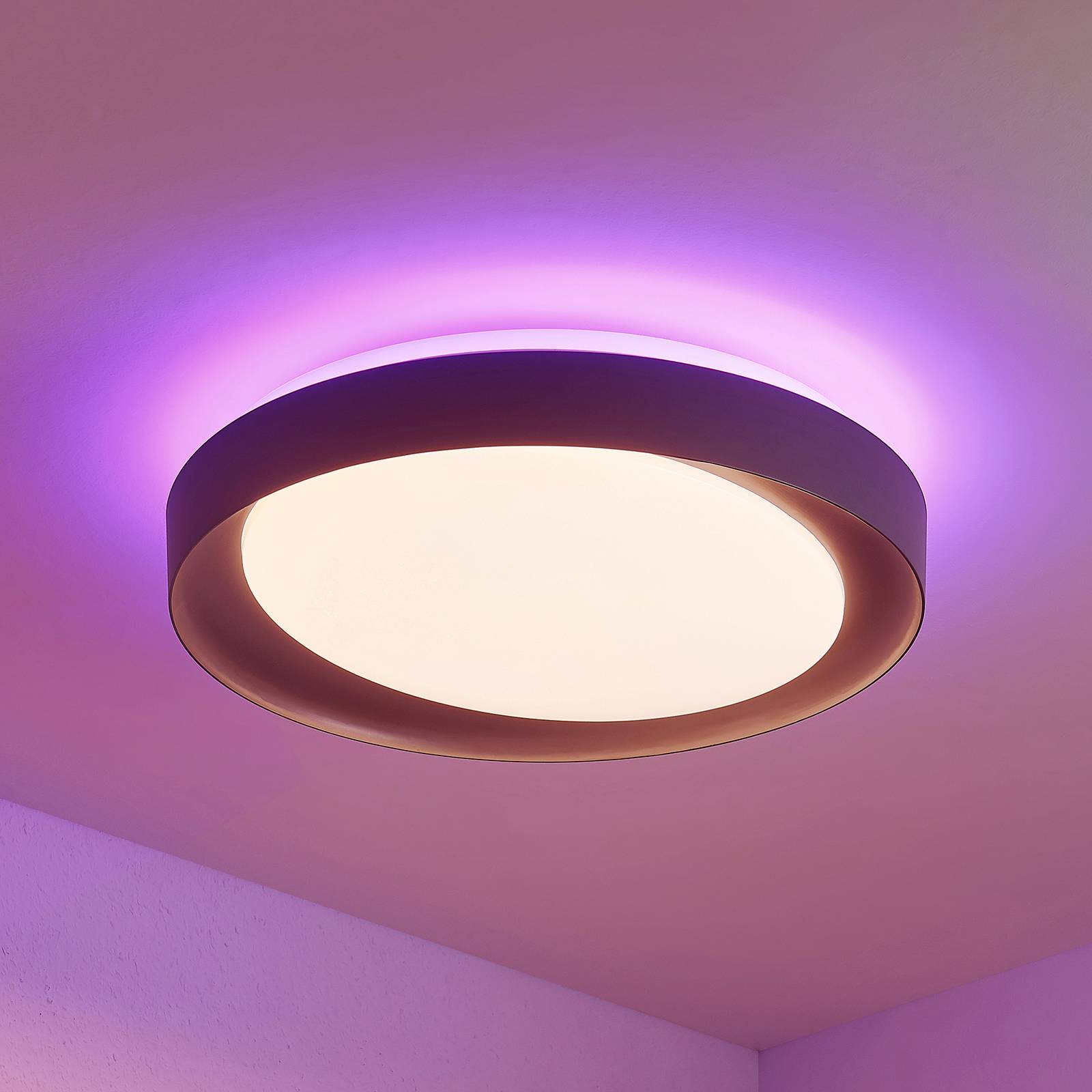 Lindby Alyano-LED-kattovalaisin RGB CCT, himmennys