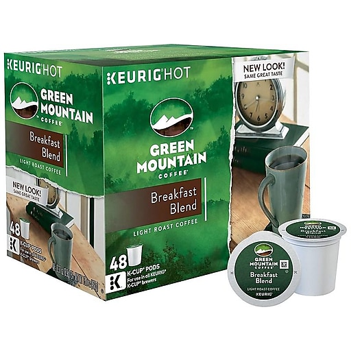 Green Mountain Breakfast Blend Coffee, Keurig K-Cup Pods, Light Roast, 48/Box (81909/15170)