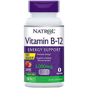 Vitamin B12 - Fast Dissolve Strawberry - 5,000 MCG (100 Tablets)