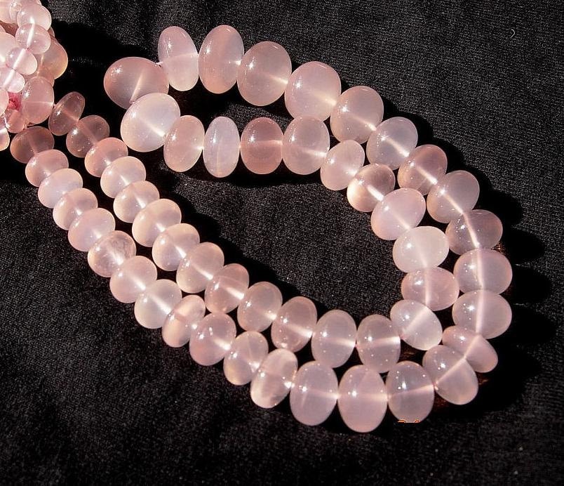 32 Pcs 6 - 12mm Natural Rose Quartz Smooth Rondelle Beads Semiprecious Gemstone Jewelry Making Wire Wrapping Beading