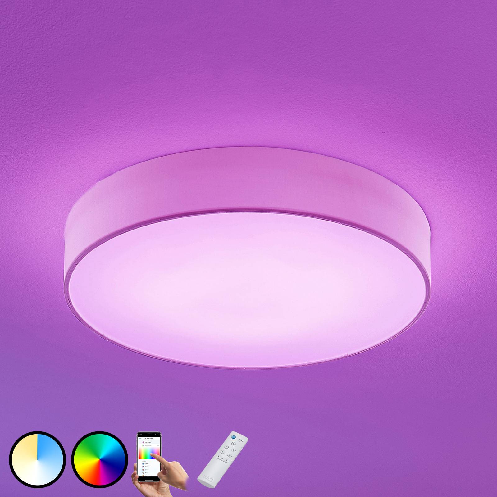 LED-RGB-kattovalaisin Ajai 3 000–5 000 K WiZ 60 cm