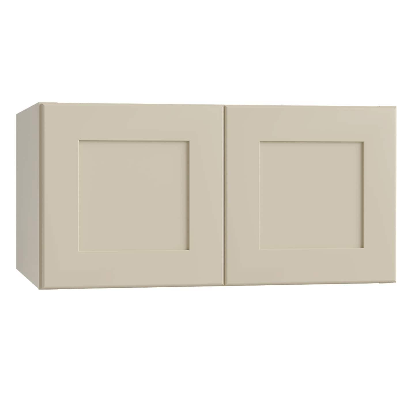 Luxxe Cabinetry 30-in W x 15-in H x 24-in D Norfolk Blended Cream Painted Door Wall Fully Assembled Semi-custom Cabinet in Off-White | W302415-NBC