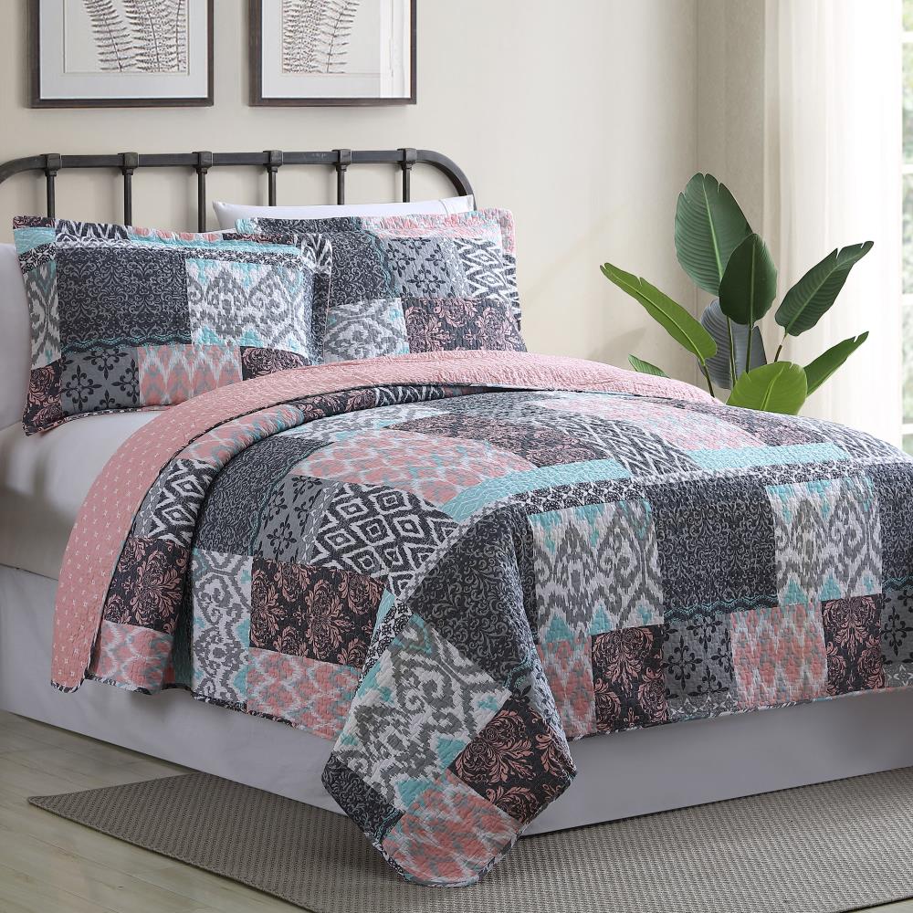 Amrapur Overseas Sylvia Multi Multi Reversible Full/Queen Quilt (Blend with Polyester Fill) | 3CTNQLTG-SYL-FQ