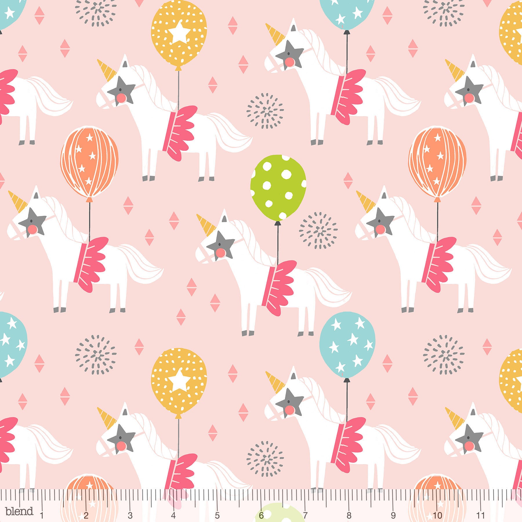Calliope Carousel Pink By Blend Fabrics, Circus Print Fabric The Yard, Cirus Fabric, Pink Birthday Unicorn Caroucel Cotton