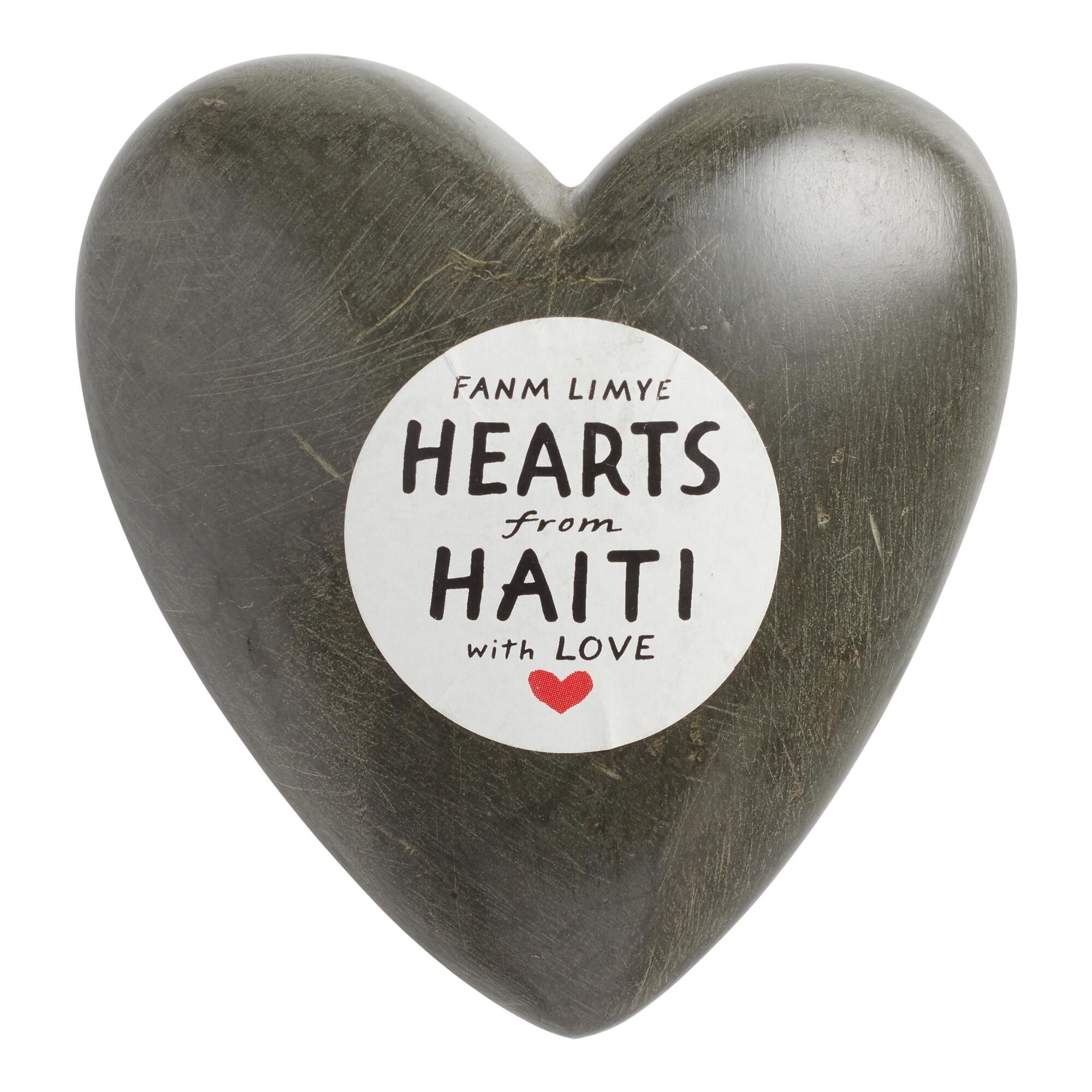 Sandstone Hearts From Haiti: Gray - Soapstone by World Market