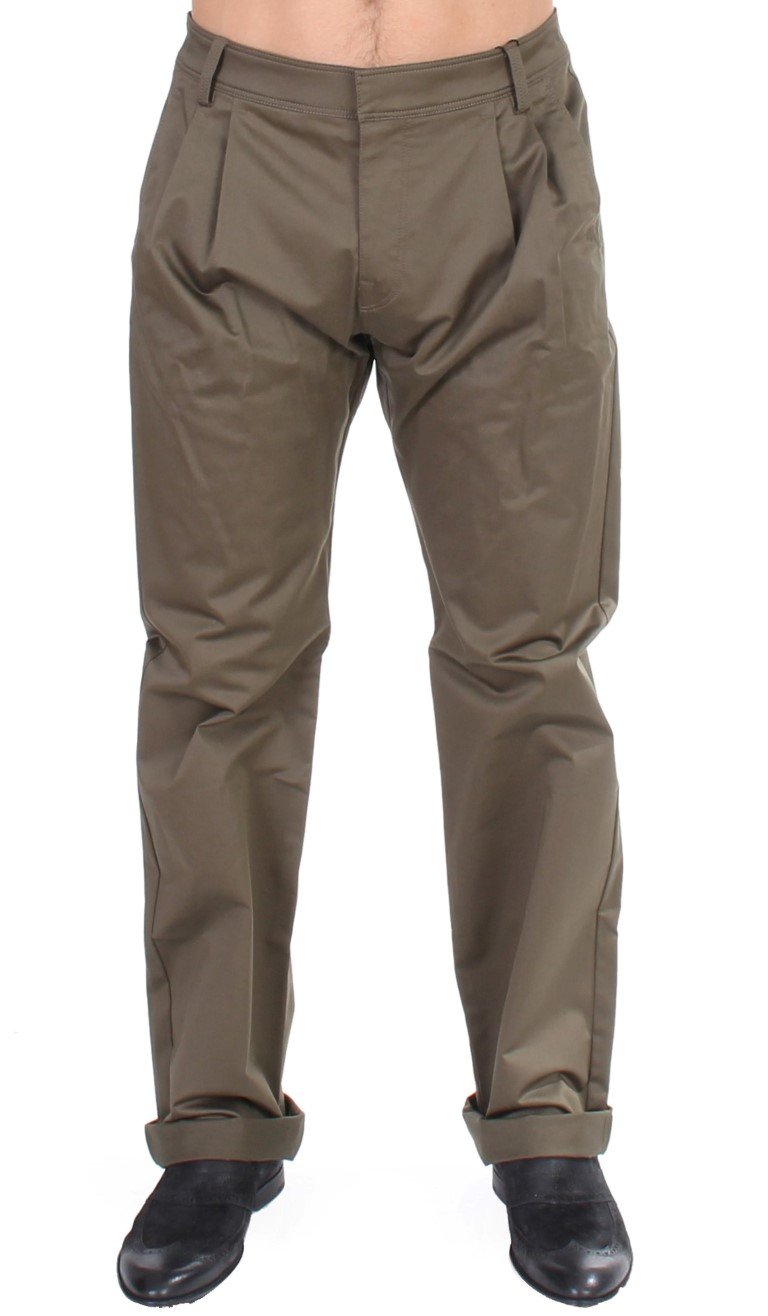 GF Ferre Men's Cotton Stretch Comfort Fit Trouser Green SIG11054 - IT48 | M