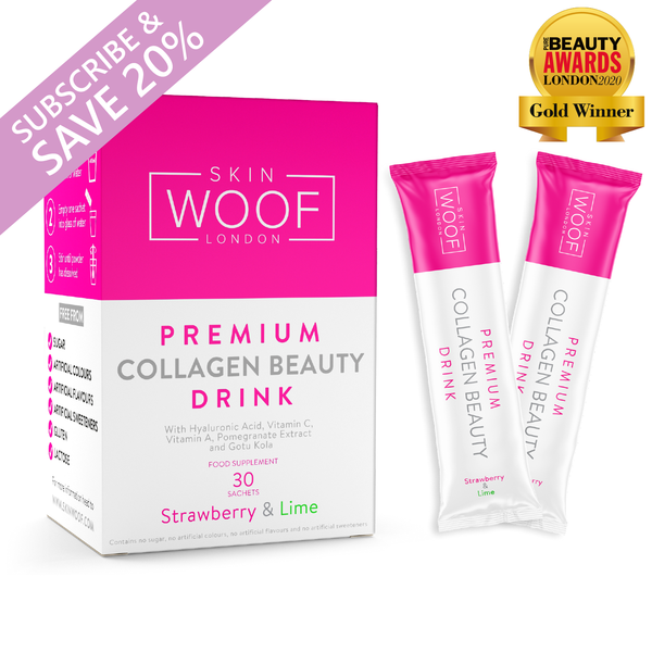 SKIN WOOF COLLAGEN BEAUTY DRINK 30 SACHETS (STRAWBERRY & LIME) MONTHLY SUBSCRIPTION