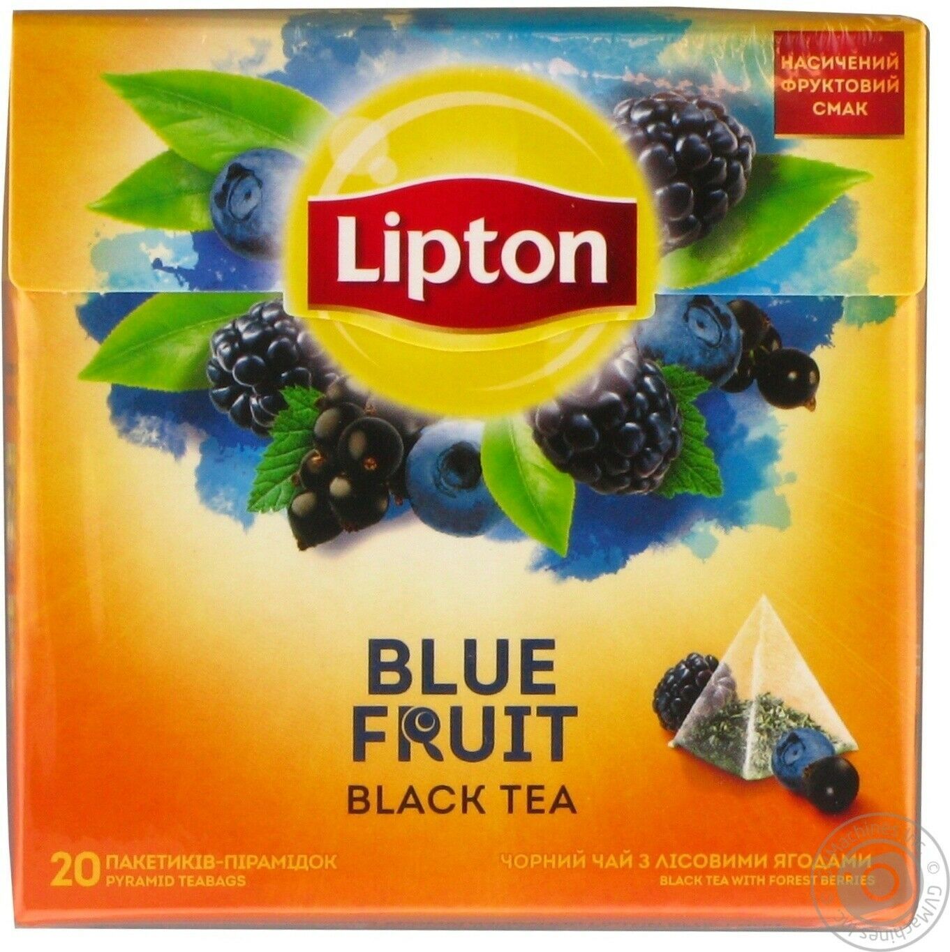 Lipton Black Tea: Blue Fruit-1 box/ 20 tea bags -FREE SHIPPING DaMaGeD