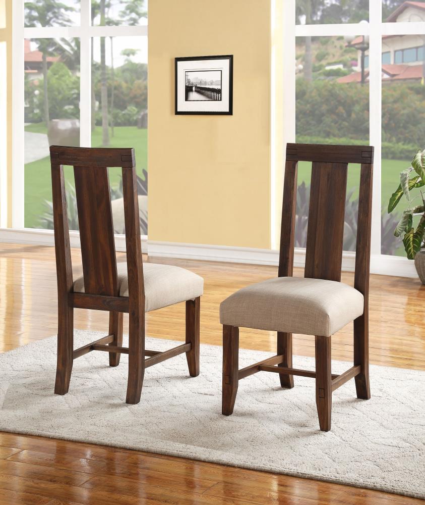 Modus Furniture Meadow Rustic Polyester/Polyester Blend Upholstered Dining Side Chair (Wood Frame) in Brown | 3F4166P