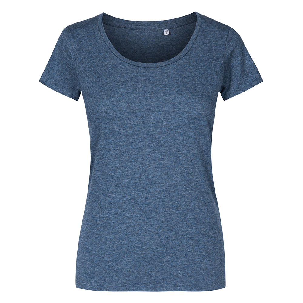 X.O Deep Scoop T-Shirt Plus Size Damen, Marineblau-Melange, XXL