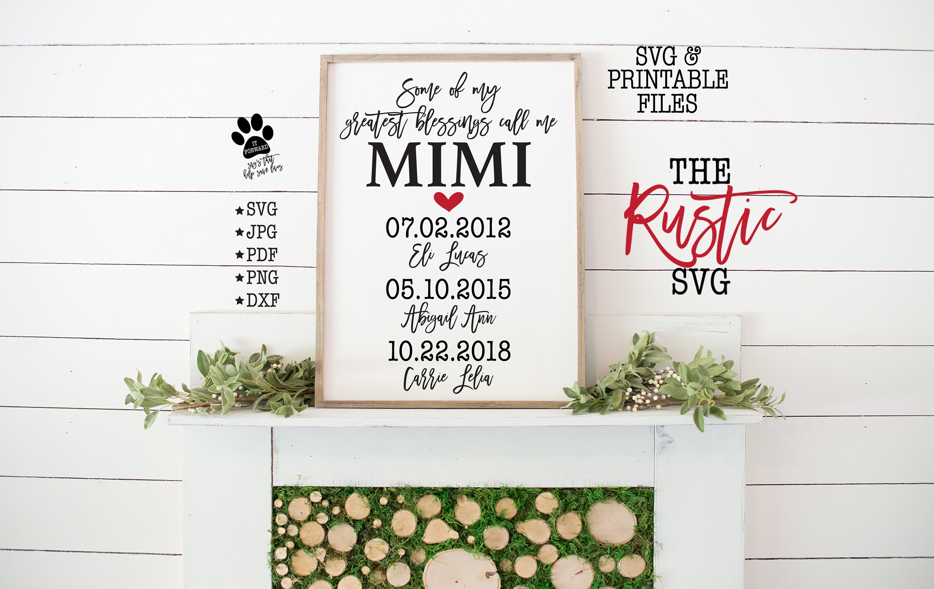 Some Of My Greatest Blessings Call Me Mimi, Names Sign, Mimi Sign With Names, Gift, Gift For Mother's Day Svg, Cricut, 002