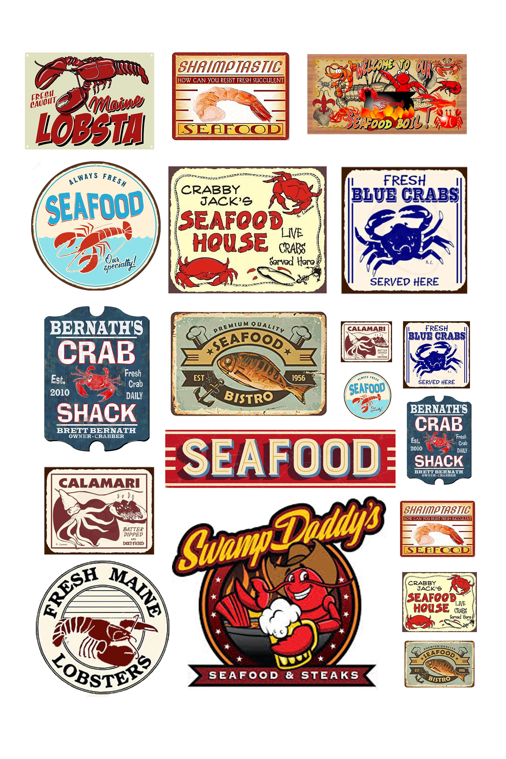 Miniature125 G Scale Model Seafood Restaurant Signs