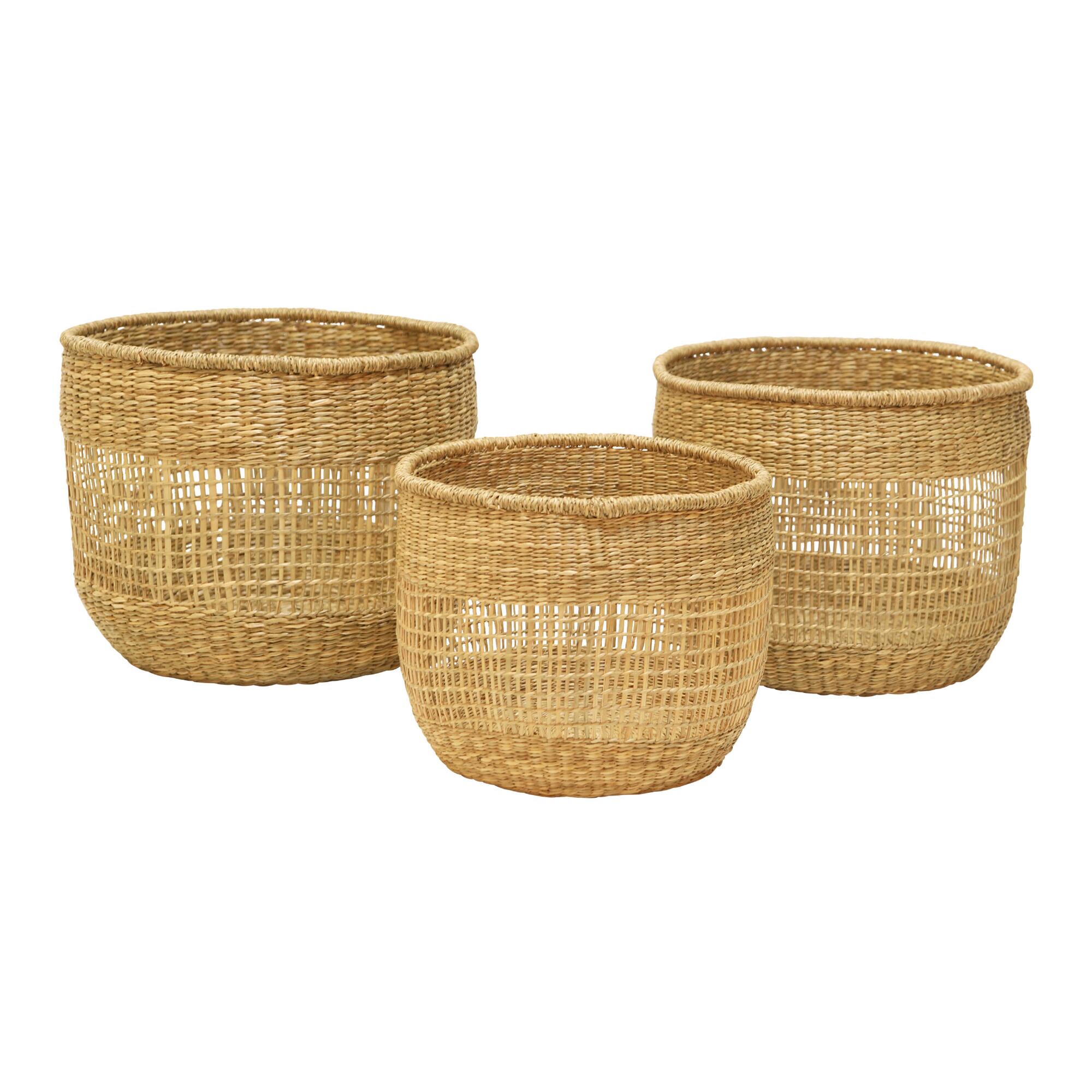 Natural Seagrass Open Weave Dakota Basket by World Market