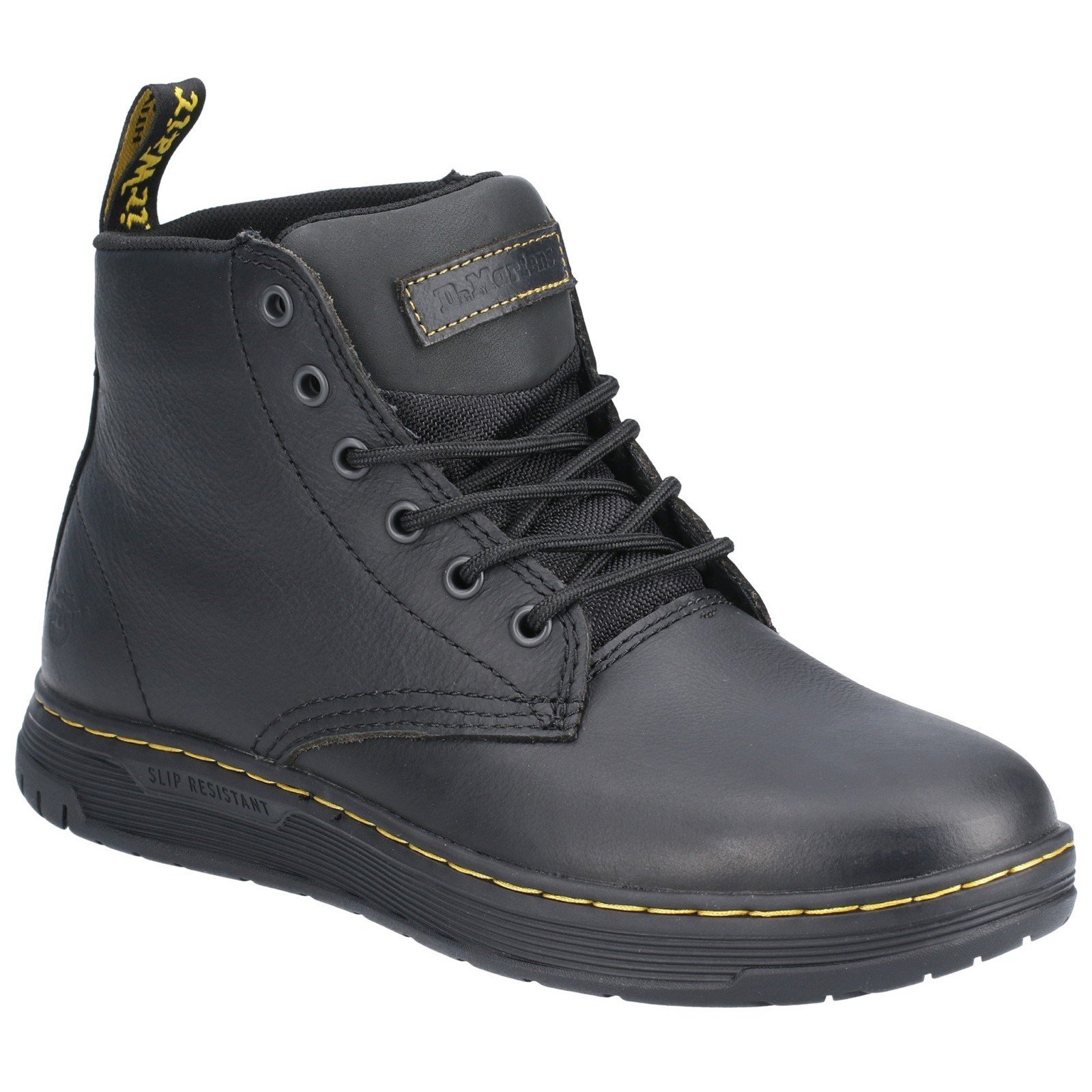 Dr Martens Men's Amwell Slip Resistant Leather Boot Black 29508 - Black 7