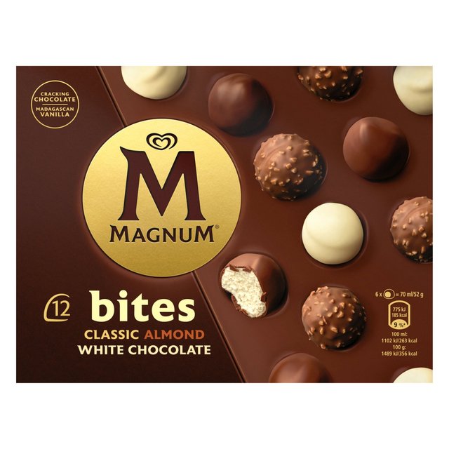 Magnum Bites Classic, Almond & White Chocolate 12 pack