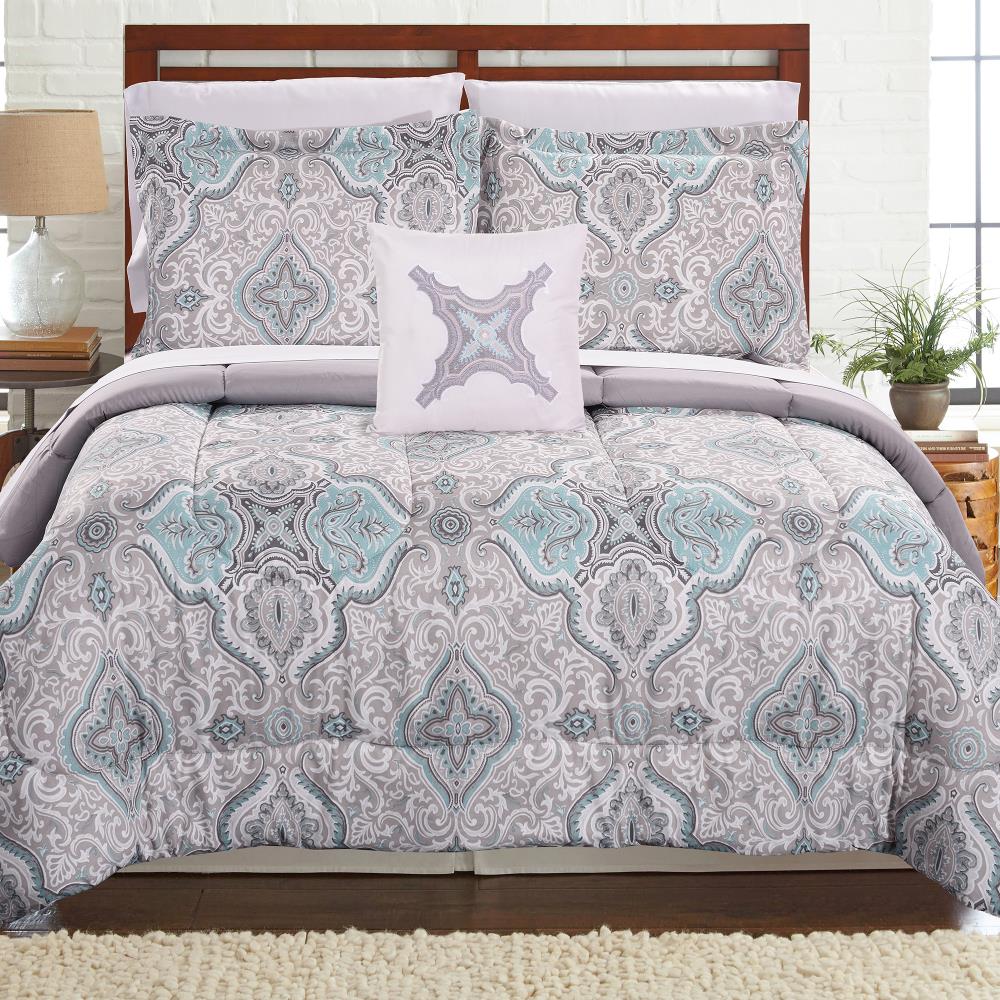 Amrapur Overseas Reversible complete bed set Multi Multi Reversible King Comforter (Blend with Polyester Fill) | 4BDSTPRTG-PAQ-KG