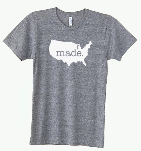 American Made Tri Blend Track T-Shirt - Unisex Tee Shirts Size S M L Xl