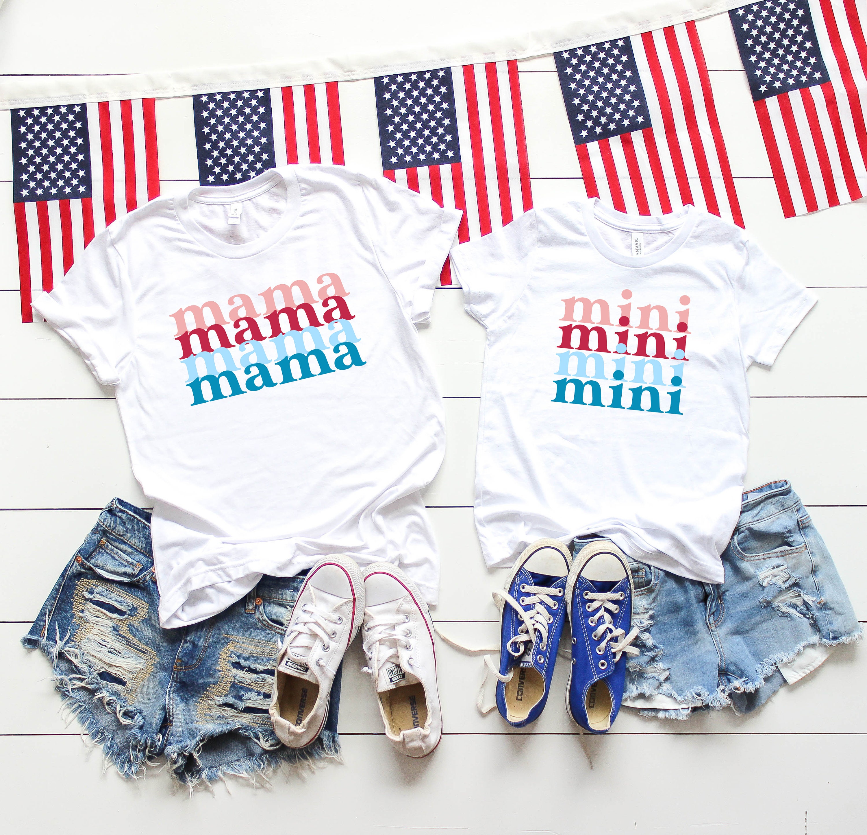 Mommy & Me 4Th Of July, Mama Mini July Shirts, Fourth July Matching Tees, Patriotic Shirt, Outfit