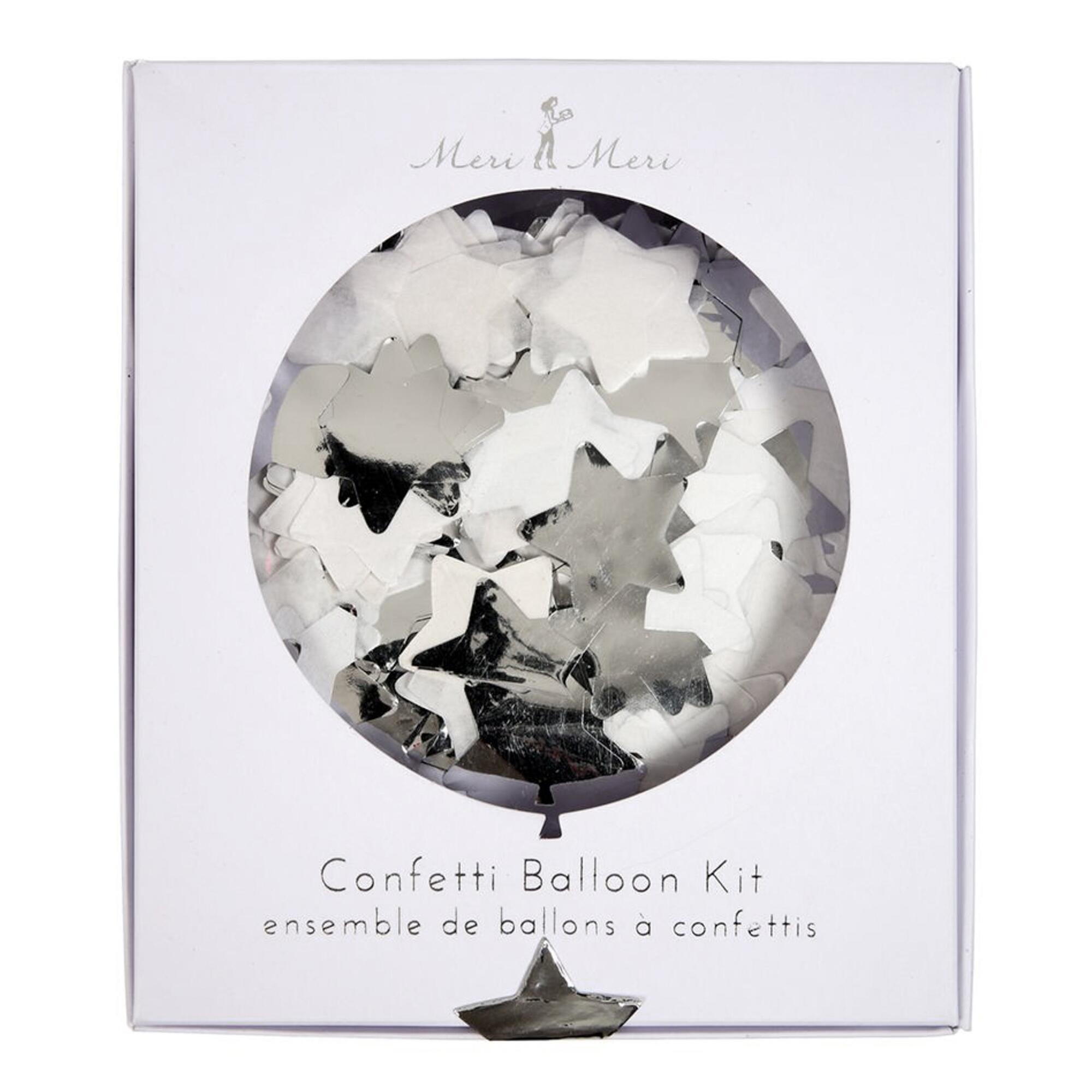 Meri Meri Silver Star Confetti Balloon Kit 8 Pack: Metallic by World Market