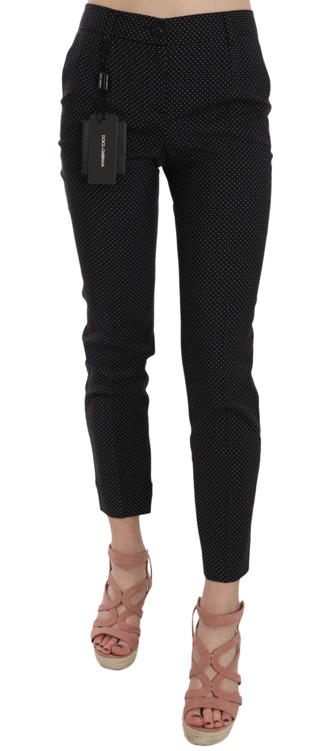 Dolce & Gabbana Women's Dot Slim Capri Trousers Black PAN70012 - IT38|XS