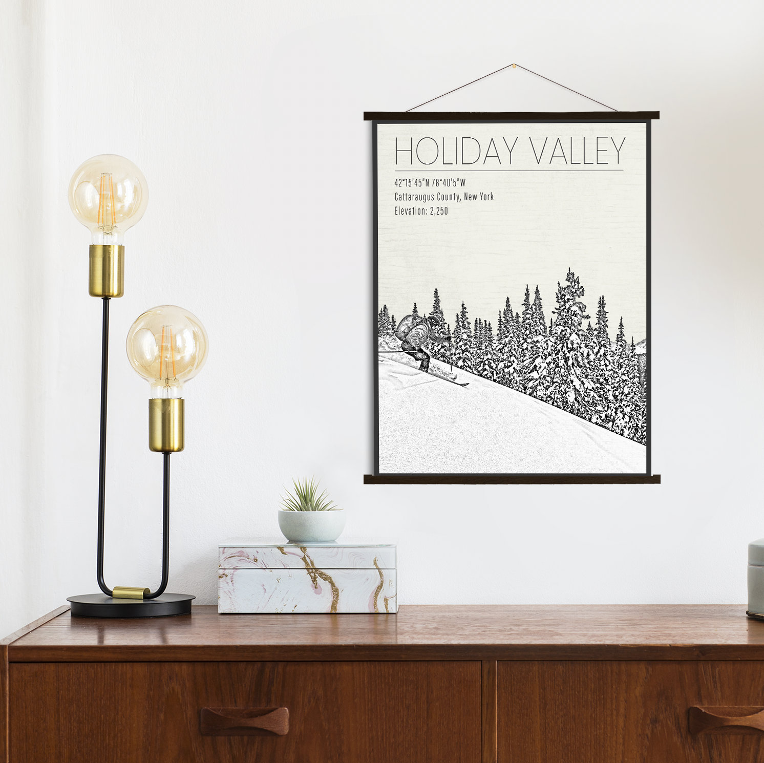 Holiday Valley New York Ski Resort Print | Hanging Canvas Of Printed Marketplace