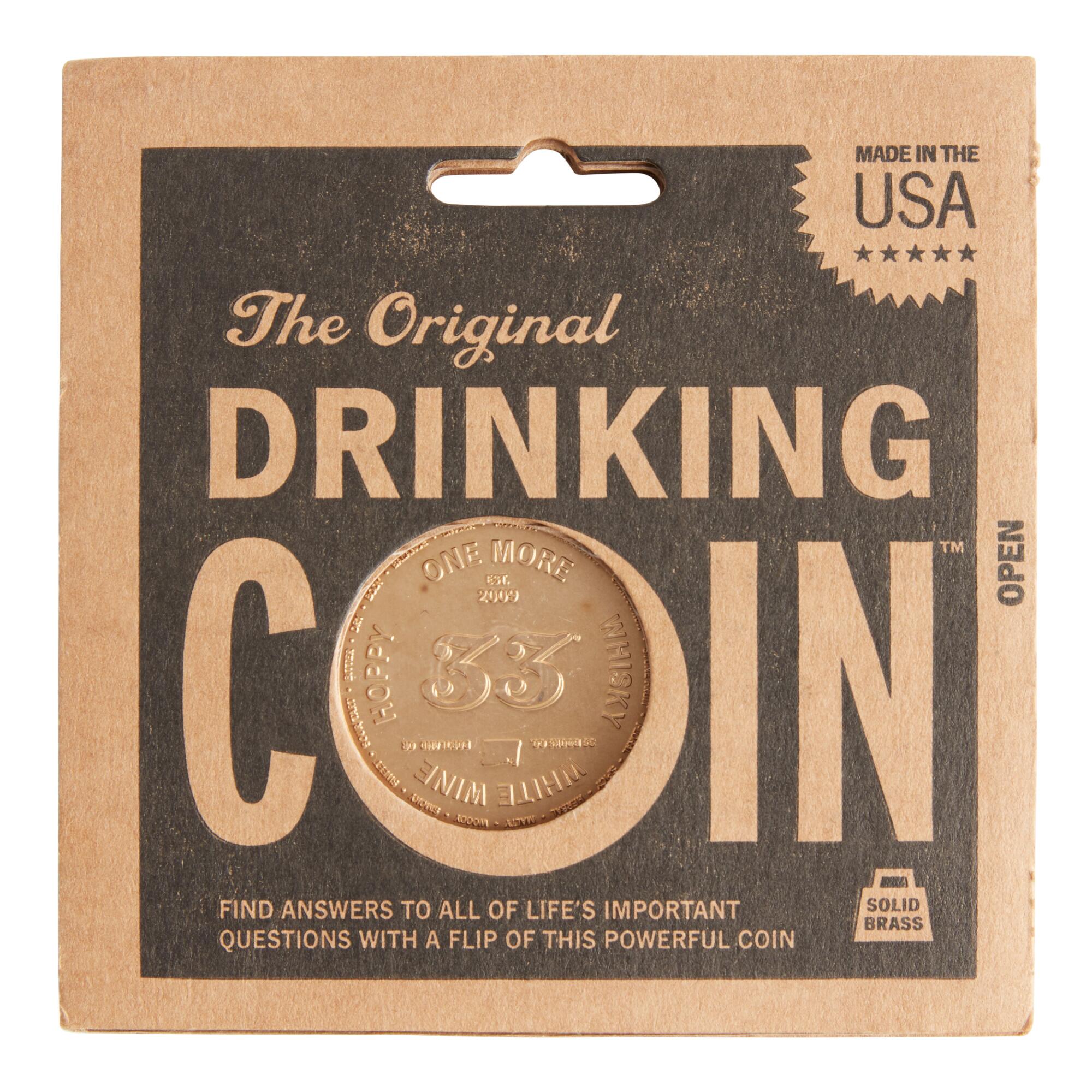 The Original Drinking Coin: Brown/Gold - Brass by World Market