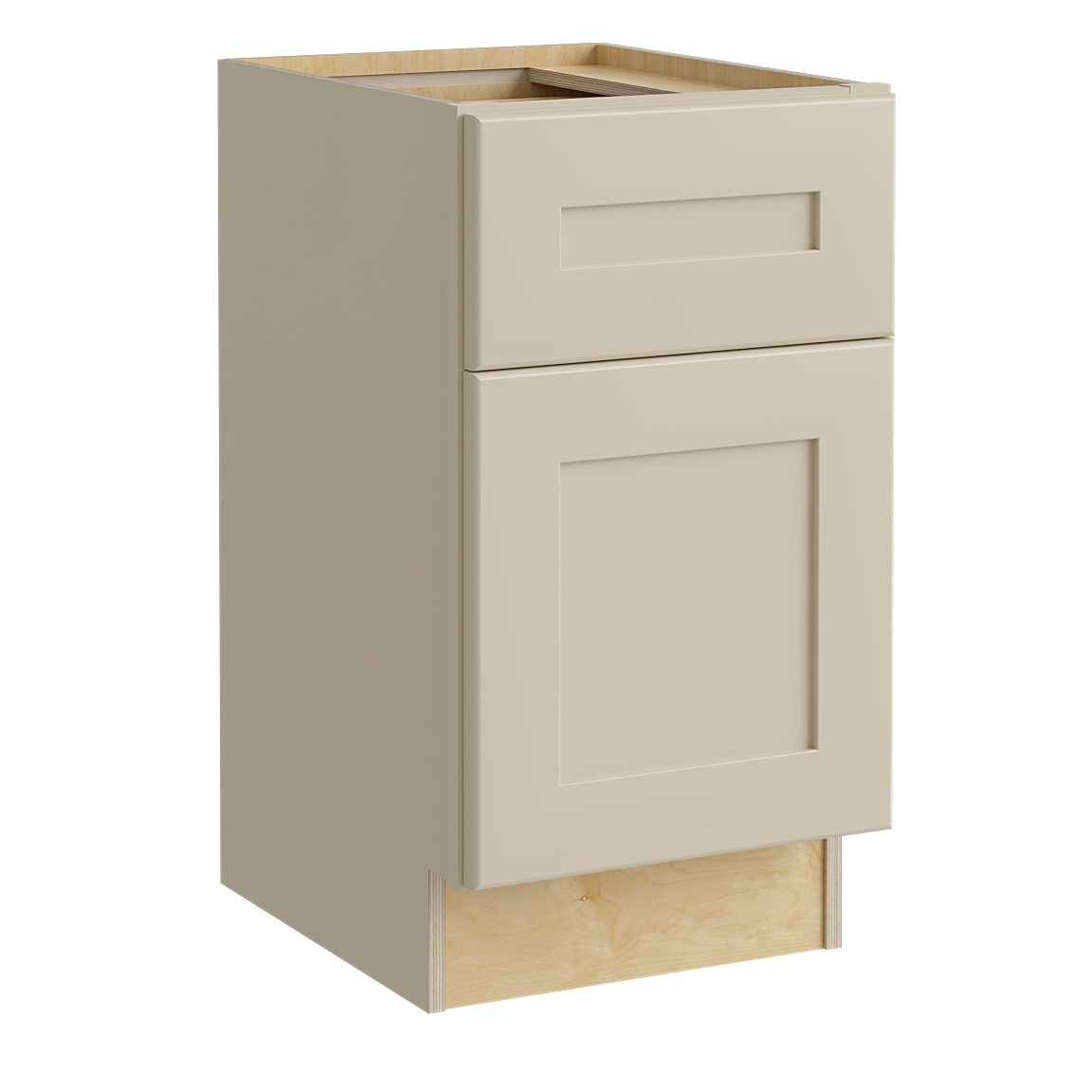 Luxxe Cabinetry 18-in W x 28.5-in H x 21-in D Norfolk Blended Cream Painted Drawer Base Fully Assembled Semi-custom Cabinet in Off-White | DDR18-NBC