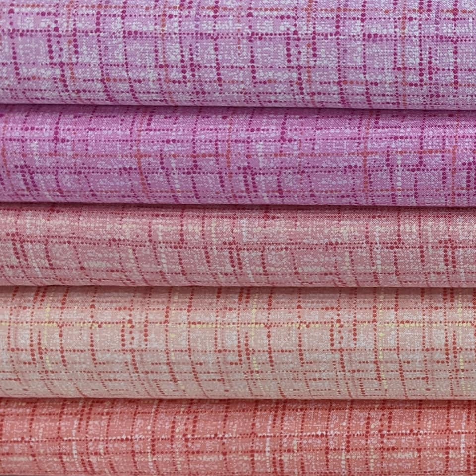 Shades Of Pink & Coral Blender Bundle Fabric Set From Coco Collection - 100% Quality Cotton 5 Fabrics Total You Choose The Cut